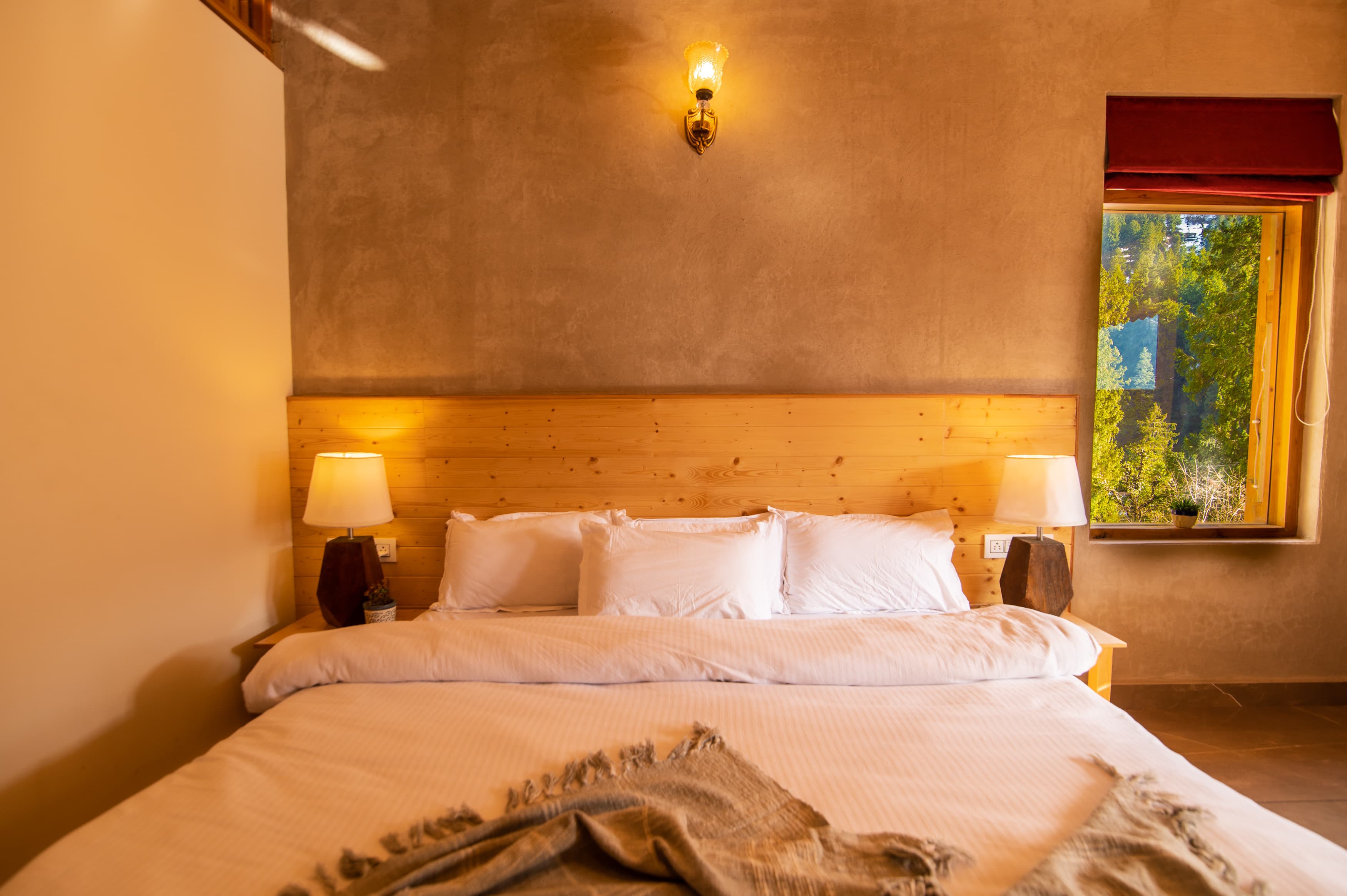 Cottage facade among deodars